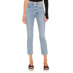 NWOT AGOLDE Riley High Rise Straight Crop Jeans